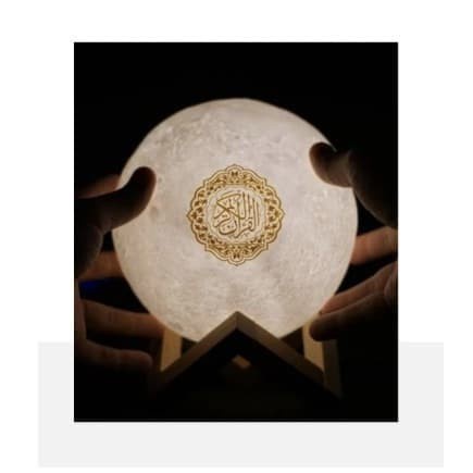 BAROKAH GAMIS SPEAKER LAMPU BULAN AL Quran 3D Digital Moon Bluetooth With Remote