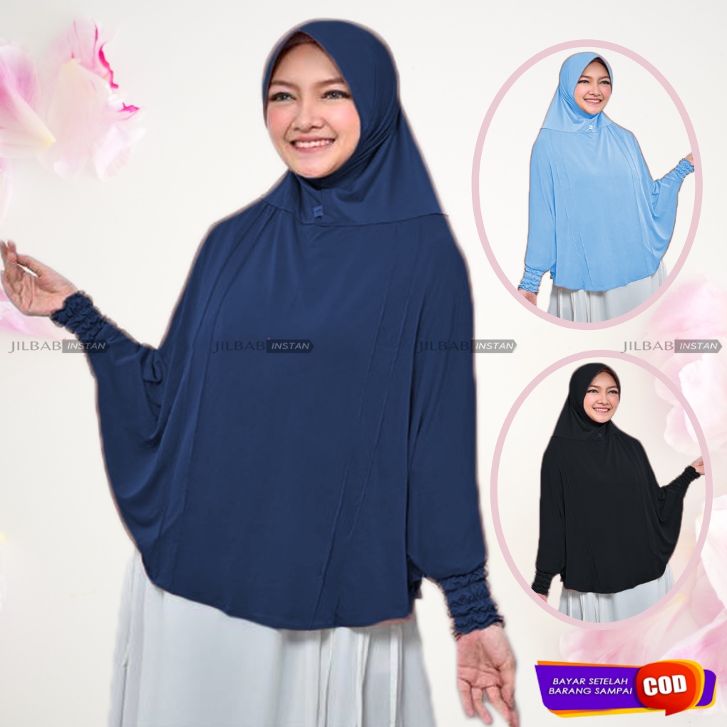 Jilbab/Hijab/Kerudung Lengan Tangan Panjang Syari Langsung Pakai Instan Bergo Tangan Murah Fatimah-3