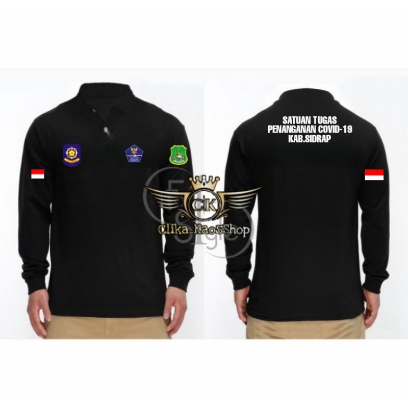 Kaos Kerah Polo Lengan Panjang SATGAS COVID-19