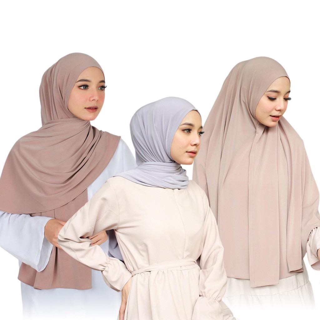 Pashmina Khimar Hanum 3 in 1 Jersey Premium