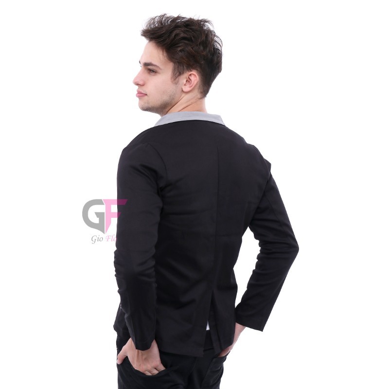 GIOFLO Blazer Cowok Keren Black / BLZ 708