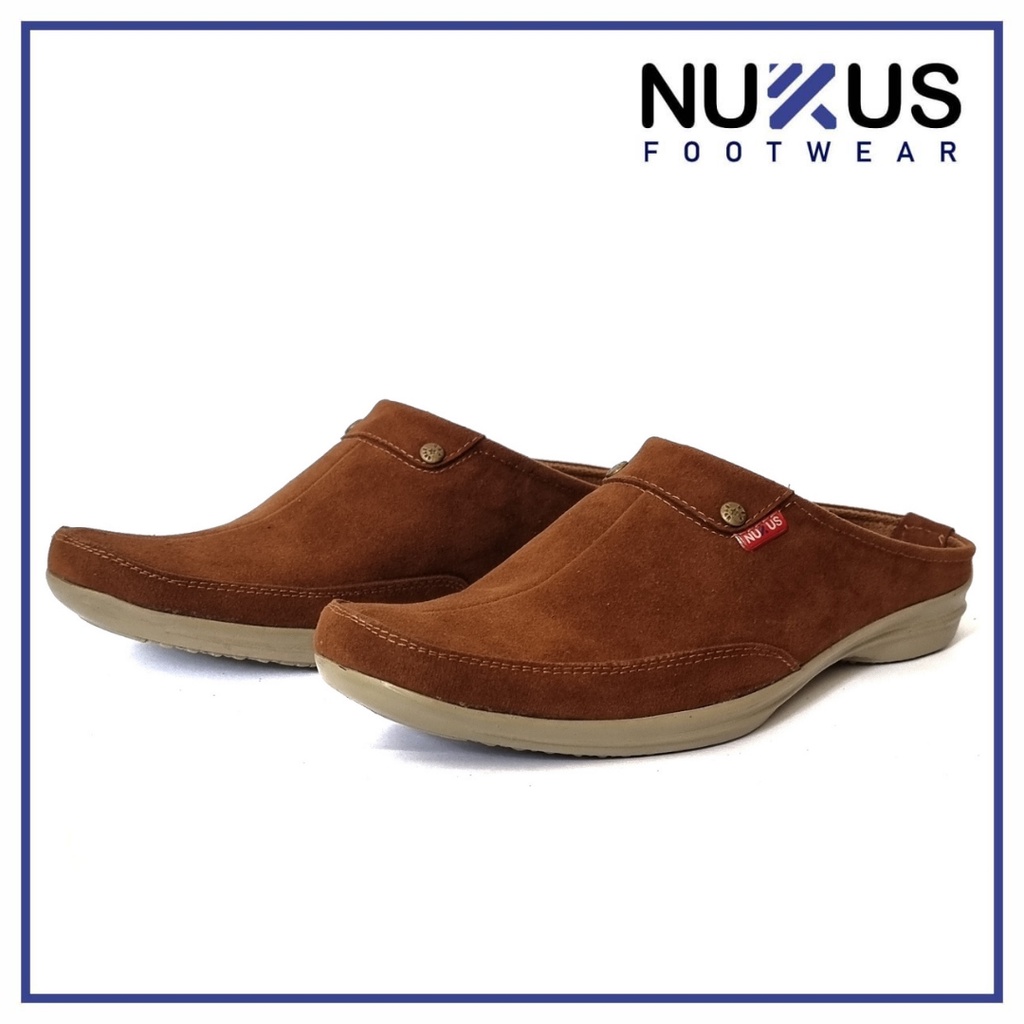 Sandal Selop Pria Slop Bustong Pria Nukus Coklat Muda - SL FDY 01