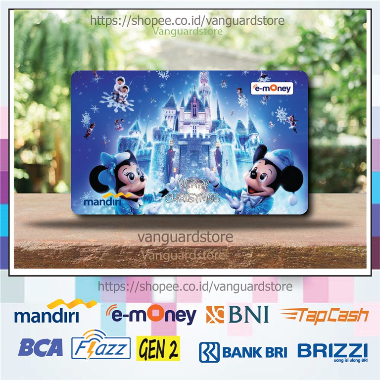 KARTU E MONEY E TOLL MICKEY &amp; MINNIE CHRISTMAS KUMPULAN 31 EMONEY MANDIRI FLAZZ BCA TAPCASH BRIZZI