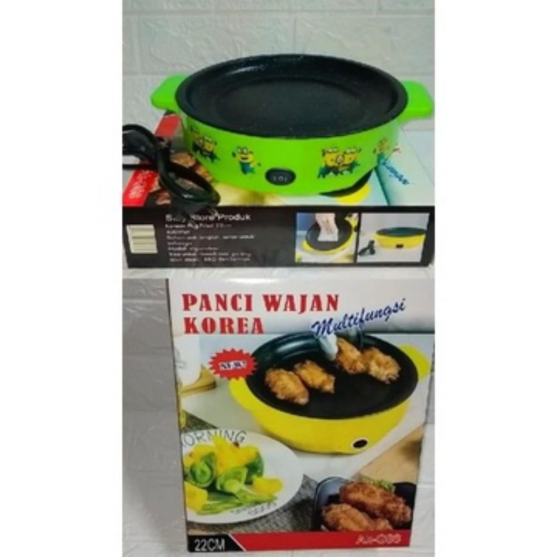 (COD)Panci Listrik Korea/Panci Anti Lengket/Panci Korea Anti lengket 22cm