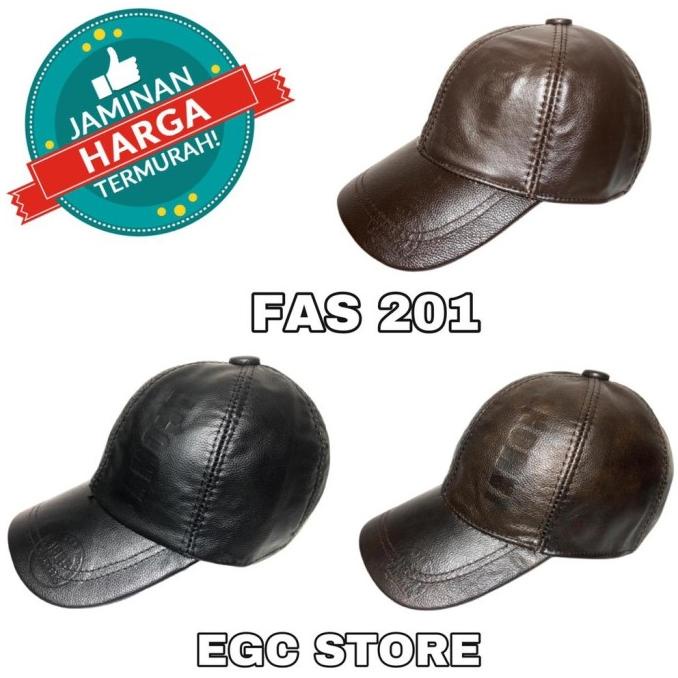 Topi Kulit Leather ASLI Jamont Lead The World Casual Sport