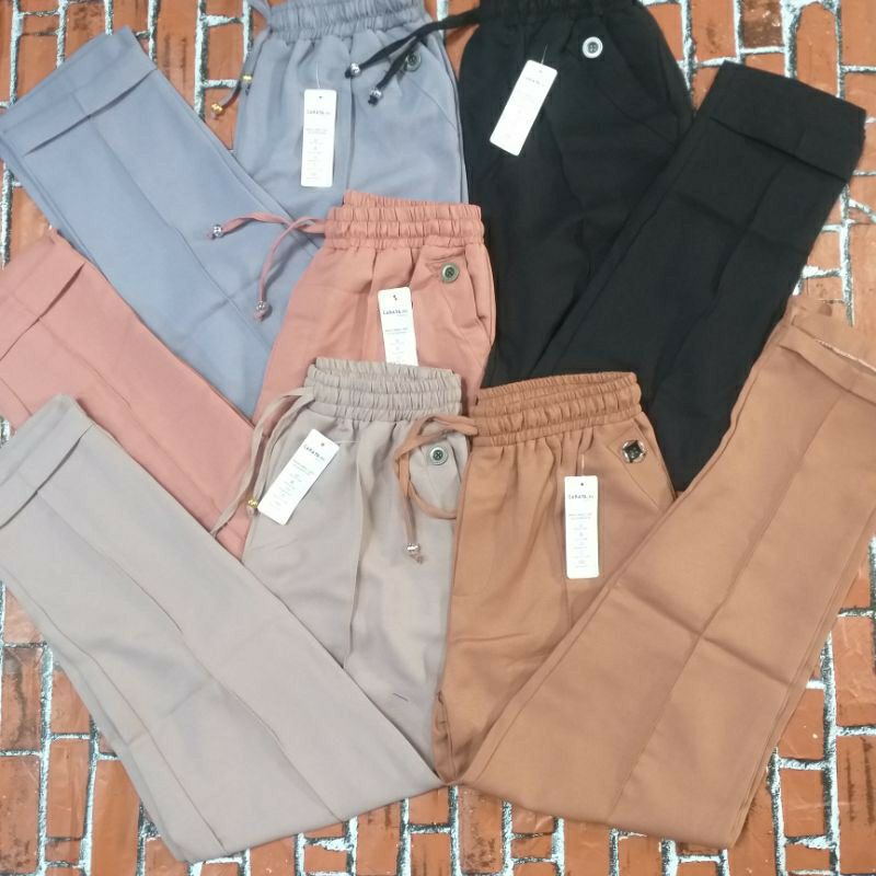 LUNA PENSIL BUTTON PANTS FULL KARET/ BAGGY BUTTON FULL KARET