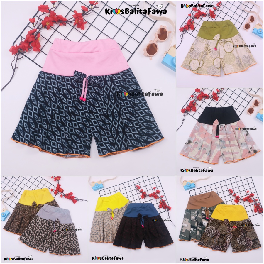 (BATIK) Rok Celana Motif uk 1-10 Tahun / Bawahan Model Rok Celana Anak Perempuan Harian Bahan Adem