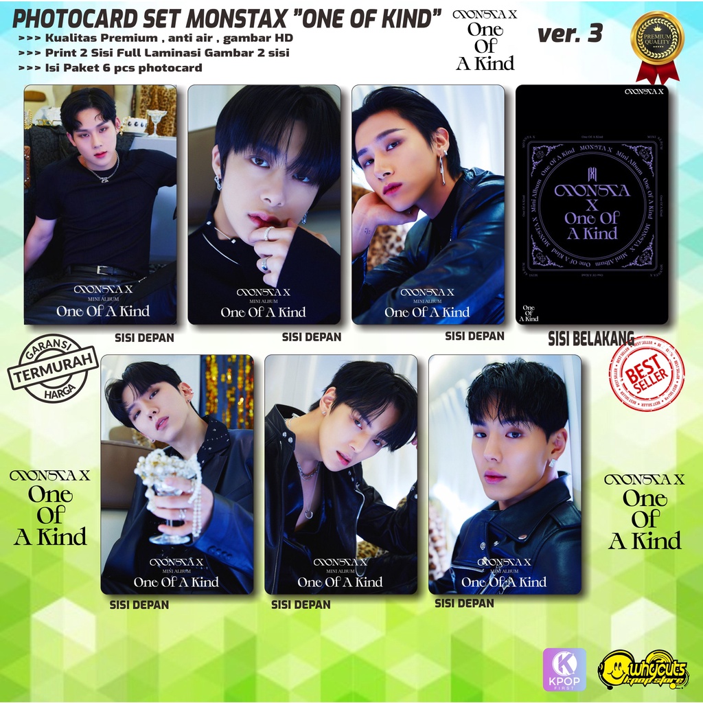 PHOTOCARD SET PC KPOP PREMIUM MONSTAX ONE OF A KIND (Isi full paket 6 pcs )