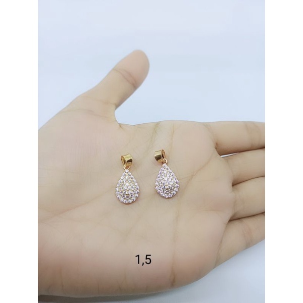 kalung perak 925 asli lapis emas/kalung jedar+liontin tears mata putih/kalung fashion wanita/kalung