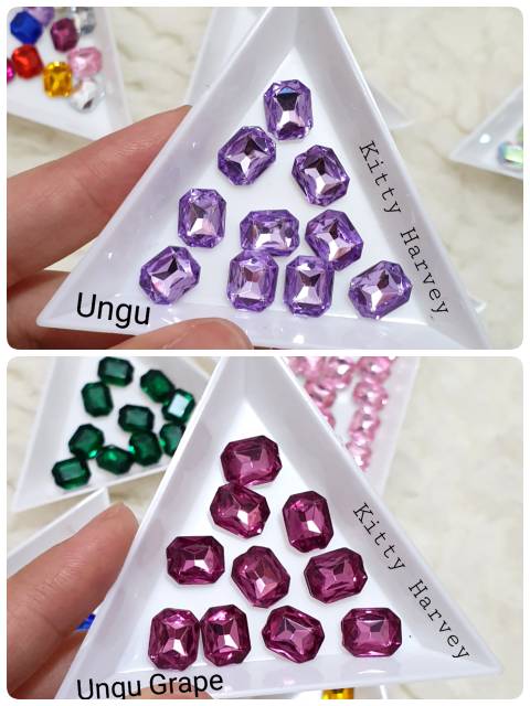 Mini Square Crystal 8mm × 10mm | Bahan Tasbih Digital