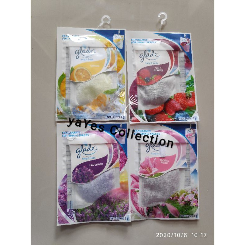 Glade pengharum ruangan gantung baju lemari pakaian anak dewasa bau wangi lavender lemon