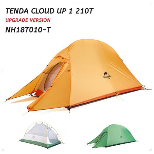 TENDA NATUREHIKE NH18T010-T 210T CLOUD UP 1 PERSON CAMPING UPGRADE VERSION HIKING PENDAKI GUNUNG ULT