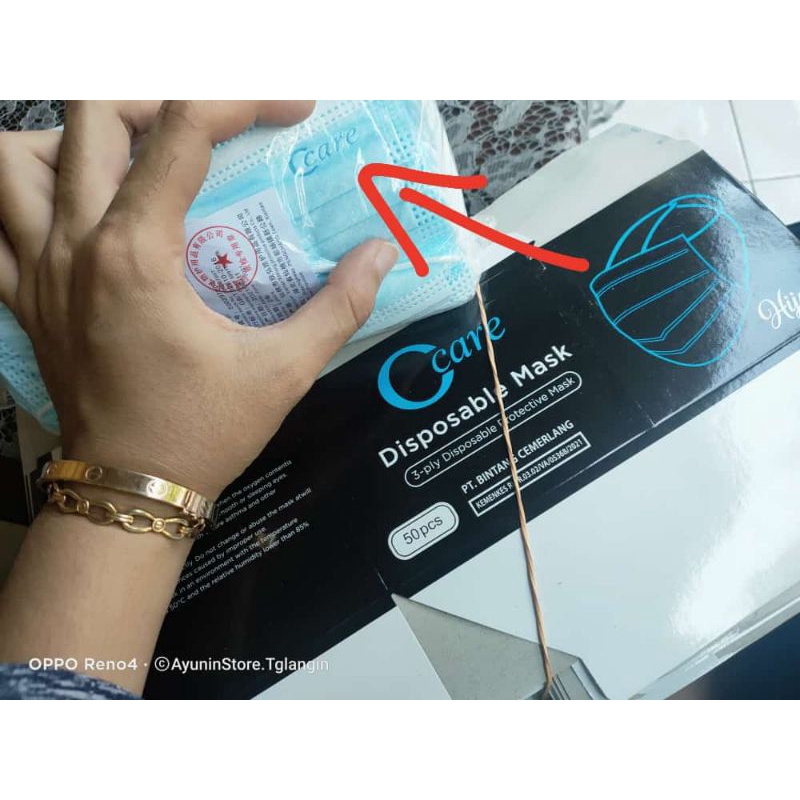 C-care Masker Hijab  Disposable Mask 3ply