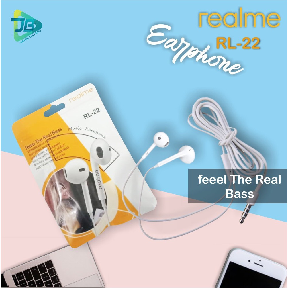BM087 Headset heasdfree hf ORI REALME RL-22 mega BASS Jack 3.5mm 2 3 5 6 7 8 pro c1 c2 c3 c11 c15 JB3901