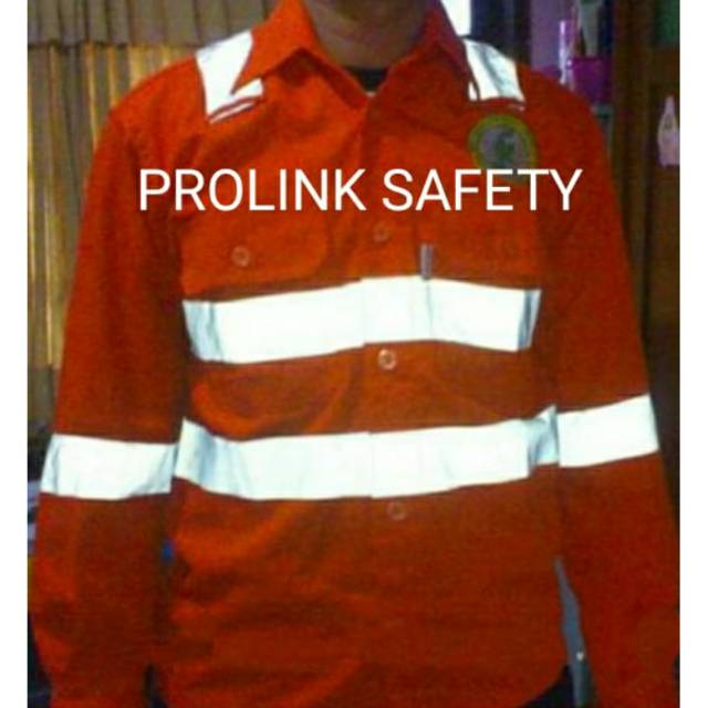 SERAGAM BAJU SAFETY ORANYE SCOTLIGHT PUNDAK DADA 5CM