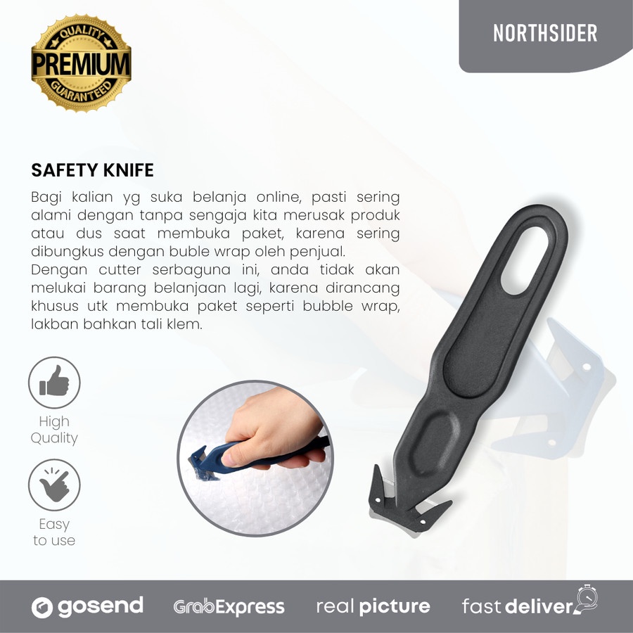 PISAU CUTTER PEMOTONG BUBBLE WRAP - BUKA PAKET - KARDUS | SAFETY KNIFE