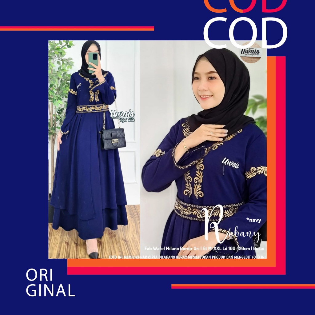 Robany Maxy Ori by Uwais Gamis Maxi Dress Waffle Milano