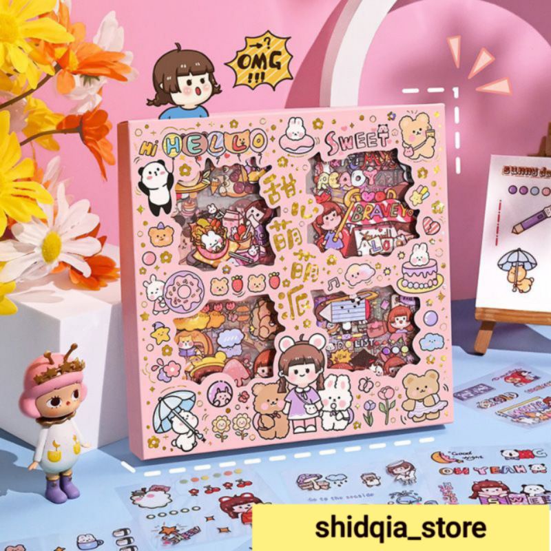 

Sticker Aesthetic PVC Anti Air Kualitas Premium (Bukan MOMO) 1 set isi 100 lembar Stiker DECO 2D Tempel Tumbler Buku Diary Hp Laptop / Stiker Korea DIY Waterproof Lucu Cute