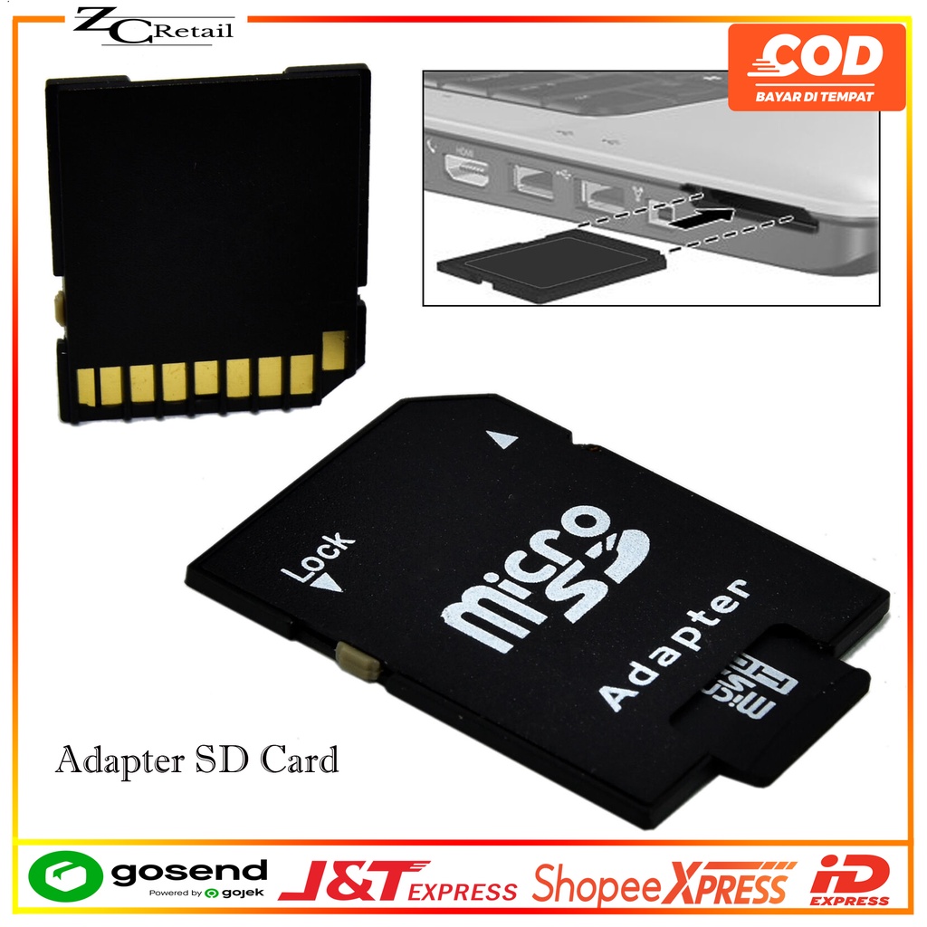 Micro SD Adapter Converter konverter Rumah memory MMC Micro SD To SDCard Laptop notebook Kamera asus acer lenovo