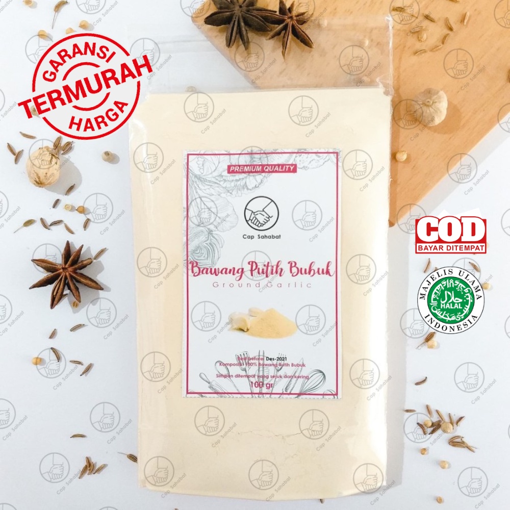 Bawang Putih Bubuk Asli 100gr / Bubuk Bawang Putih Murni 100% / JSR Rempah Kualitas Premium