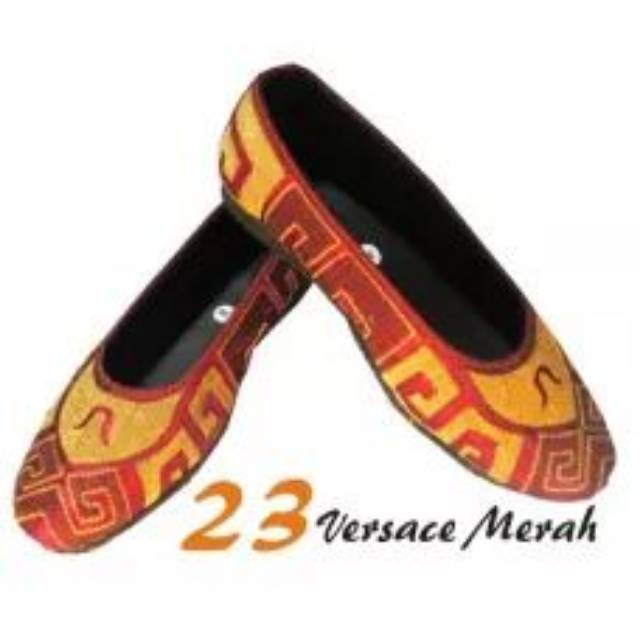 Sepatu Bordir Wanita Versace Merah