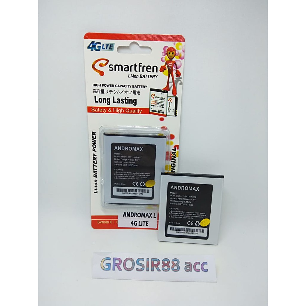 BATERAI ORIGINAL SMARTFREN ANDROMAX L H15433 B26D2H