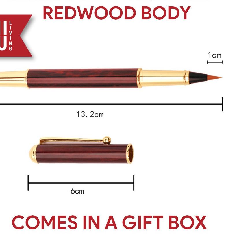 

Terjangkau - MIZU KONBO 2in1 Redwood Fountain Pen & Fude Maobi Calligraphy Brush !