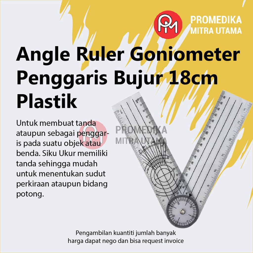 

Angle Ruler Goniometer Penggaris Bujur 18cm Plastik