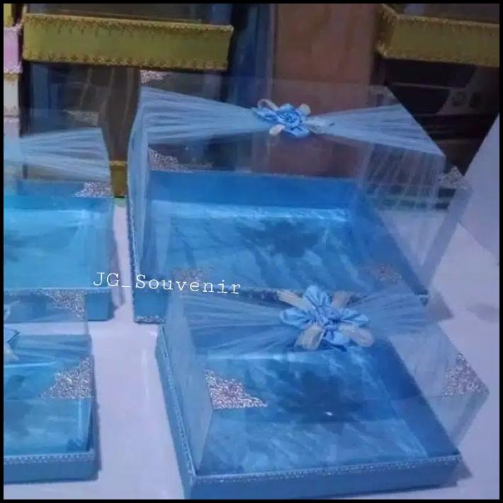 Kotak Hantaran Seserahan Mika Tinggi Isi 4 Warna Biru Muda