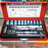 IWT SOCKET SET 1/4 INCH DRIVE 17 PCS CHROME VANADIUM