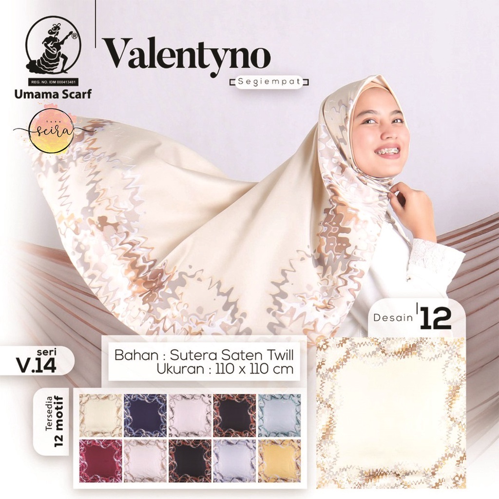 [BISA COD] Umama Kerudung / Hijab Valentyno Motif Segiempat