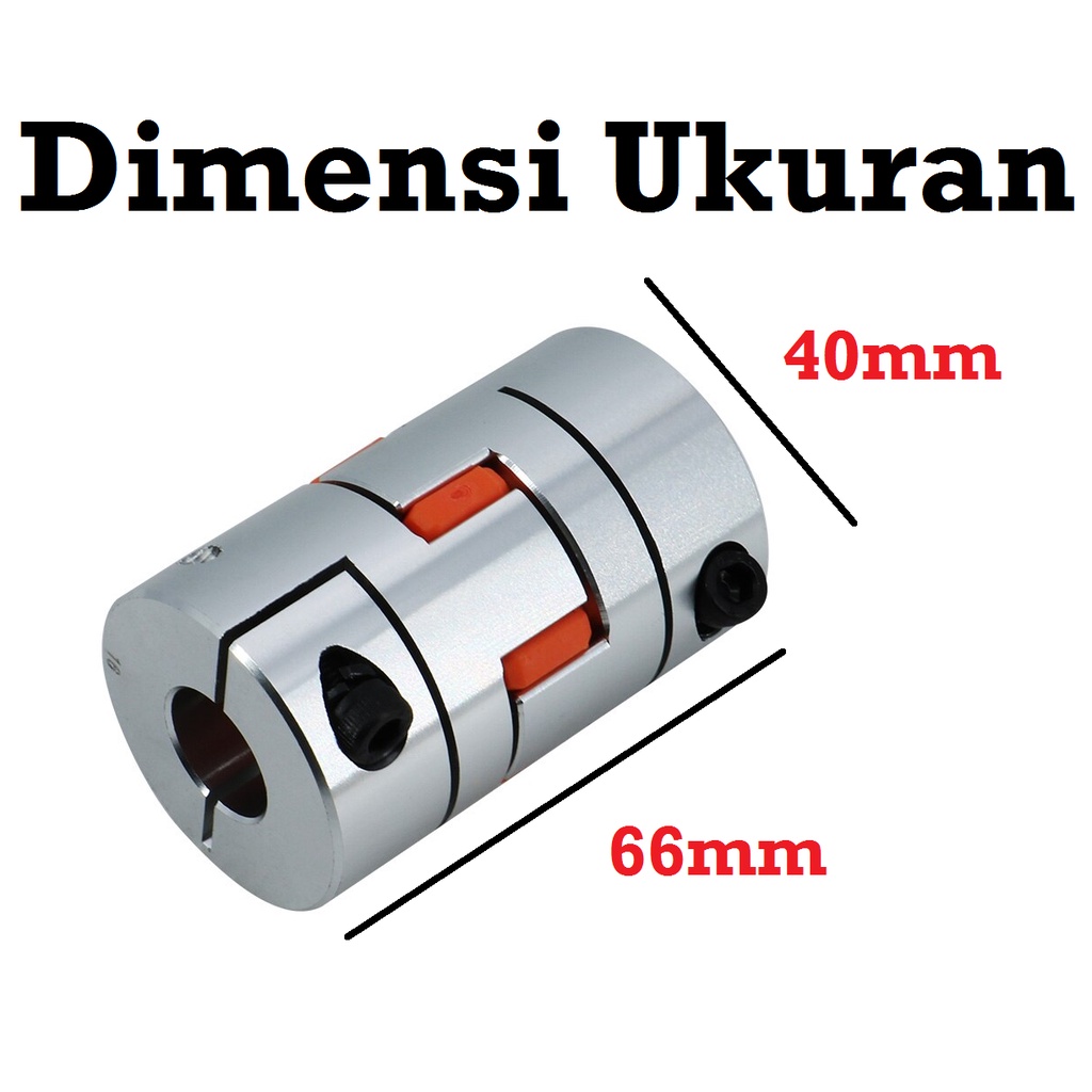 [HAEBOT] Shaft Flexible Coupler XB 14mmx17mm 14x17 D40 L66 CNC Coupling Mesin Penghubung As Nema Fleksibel Aluminium Motor Konektor Poros