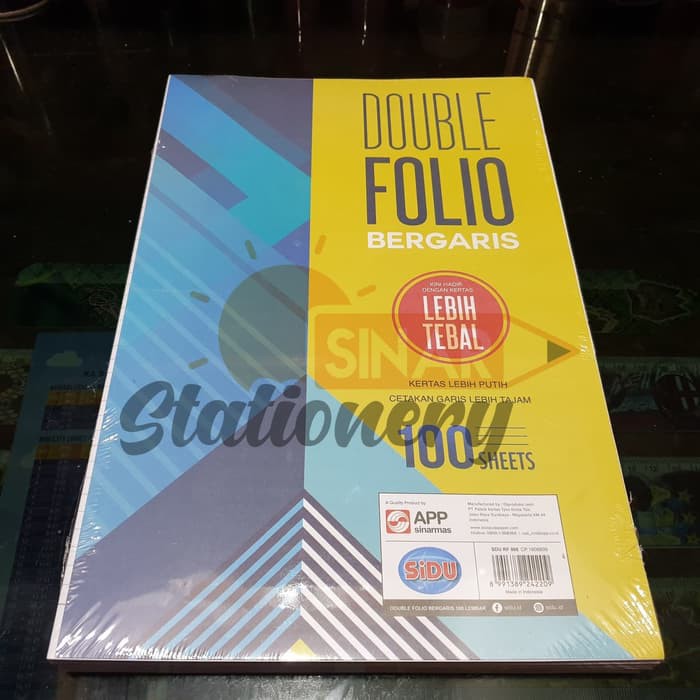 

Dijual Kertas double folio garis isi 100 sidu Diskon