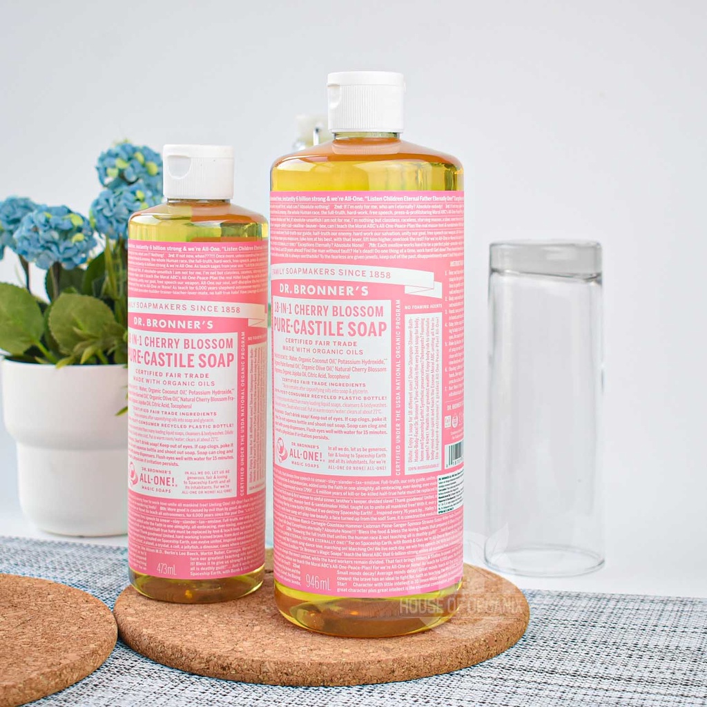 Dr. Bronners Cherry Blossom Pure-Castile Soap 946 Ml