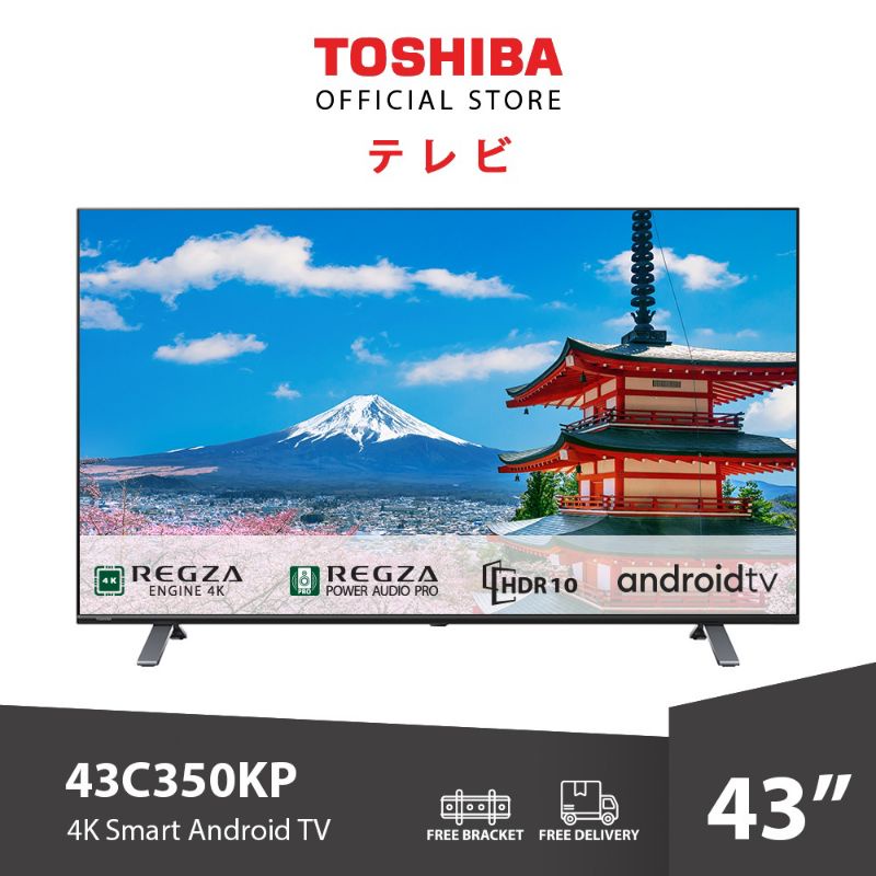 Toshiba 43C350KP Digital Smart Android TV dengan layar 4K dan Remote Google Assistant/Bisa Perintah 