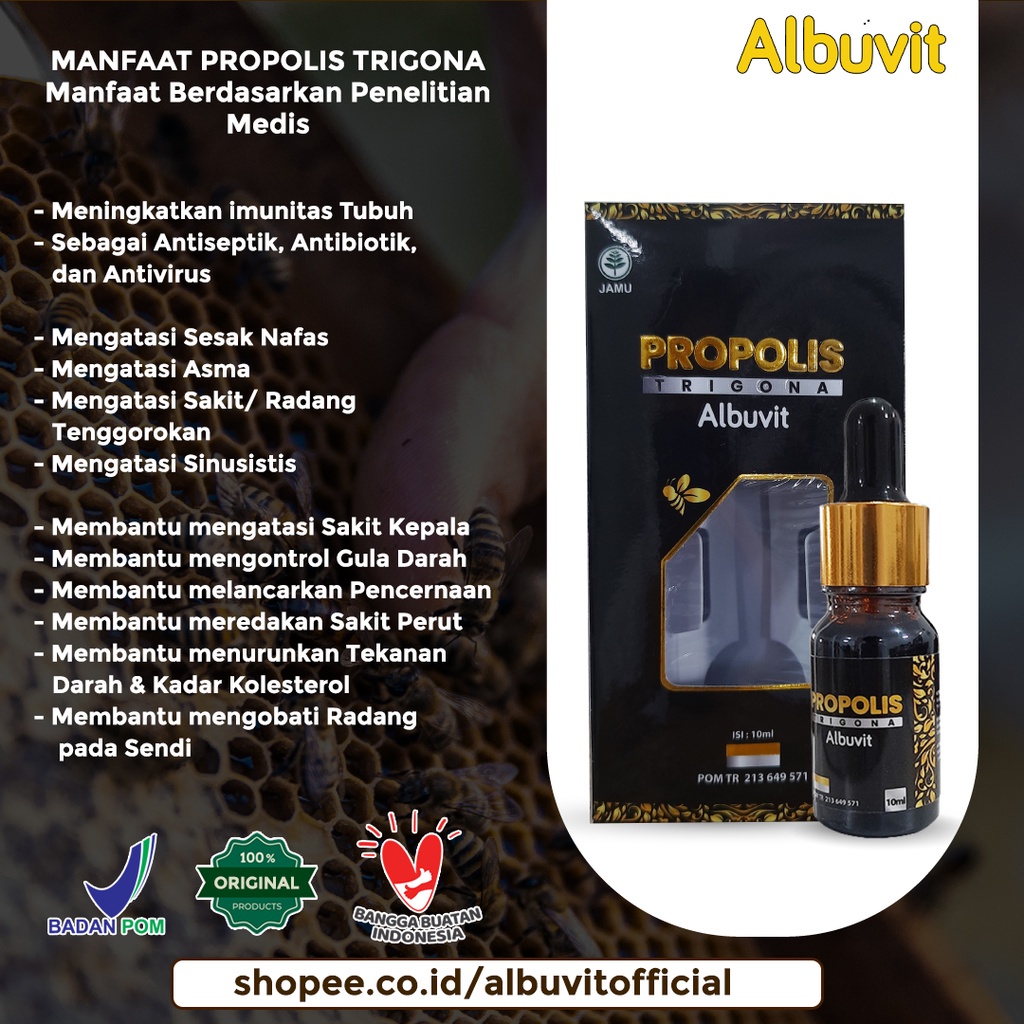 Albuvit - PROPOLIS TRIGONA 10ml Original Suplemen Kesehatan BPOM HALAL