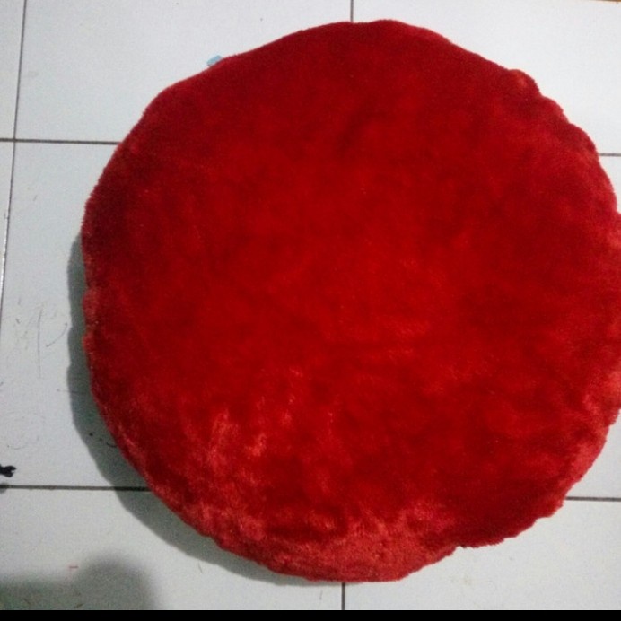 Sarung / Sarung Bantal Sofa Bulat Bulu Rasfur Diameter 70 - Abu Tua