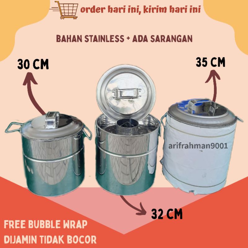 STAINLESS - Dandang Bakso / Panci Bakso Uk 30-32-35Cm Stainless (30-35-40Liter)