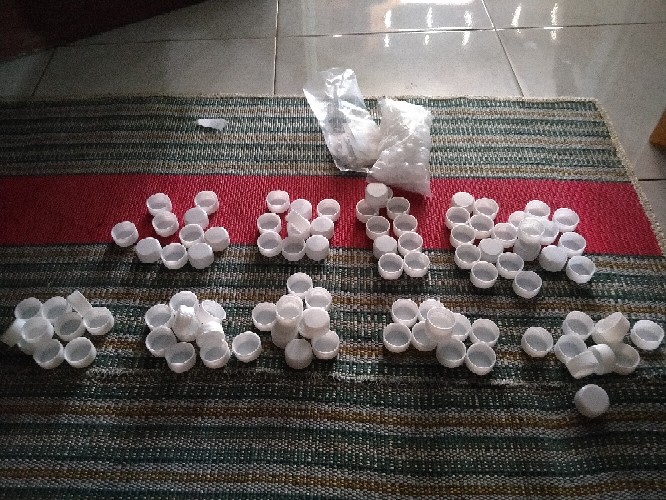 50pcs Segel Plastik Ukuran 3.5cm X 4.5cm - Botol Marjan / Uc 1000 / Durol / Dumex