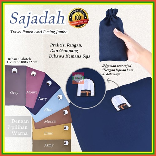 Sajadah Travel Jumbo Murah Original Baloteli Turki Bantal Busa Anti pusing Gambar Kabah Polos Murah