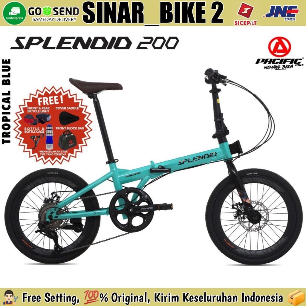 Sepeda Lipat 20 Inch PACIFIC SPLENDID 200 Shimano 8 Speed Rem Cakram