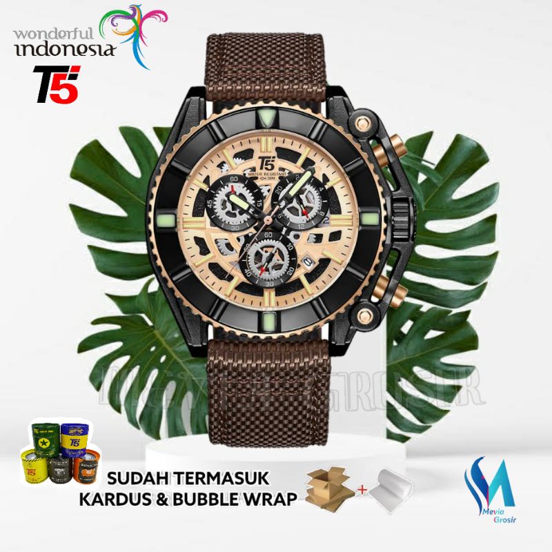 JAM TANGAN PRIA T5 H 3797 H3797G 3797 T5 ORIGINAL 100% CHRONOGRAPH TAHAN AIR BERGARANSI FREE TIN BOX