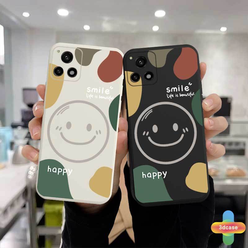 Casing Soft Case Realme C11 2021 C21Y C15 C21 C25 C20 C3 C12 C25S 5 5S 5i C17 7i C1 C31 C35 C25Y C2 C3i 6i C20A realme Narzo 20 10 10A 20A 30A A54 A15 A16 A9 A5 A7 A5S A95 A53 A33 Y12 Y20 A12 Couple Happy Smile Graffiti Anti-fall Case