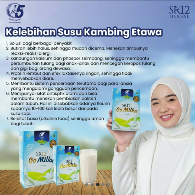 

GO MILKU SR12 SUSU BUBUK KAMBING ETAWA PLUS MADU BPOM HALAL ORIGINAL 200 gram