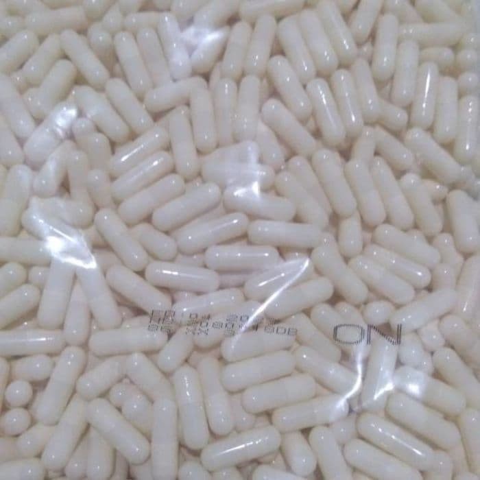 Cangkang Kapsul Kosong uk 0 ukuran nol isi 500 putih susu exp 2027