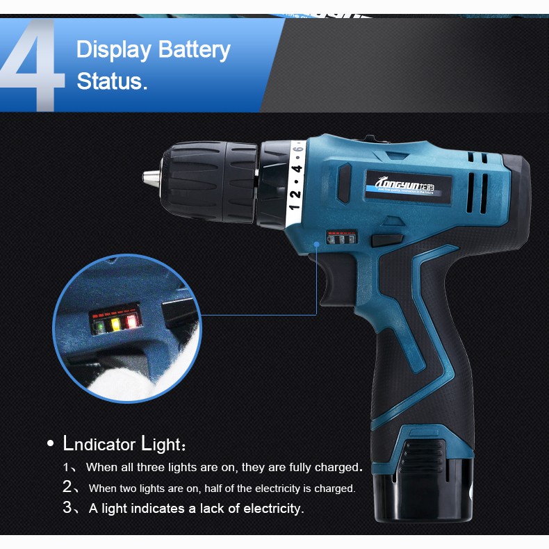 Bor Obeng Listrik Lithium Battery Rechargeable 12V