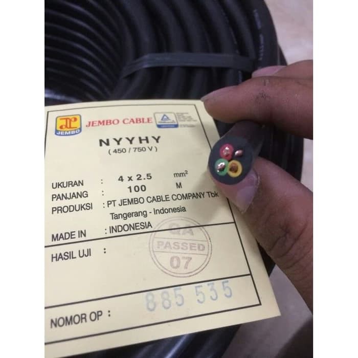 Kabel NYYHY / Cable NYYHY 4x2.5mm / 4x2.5 mm Hitam @100Meter Jembo