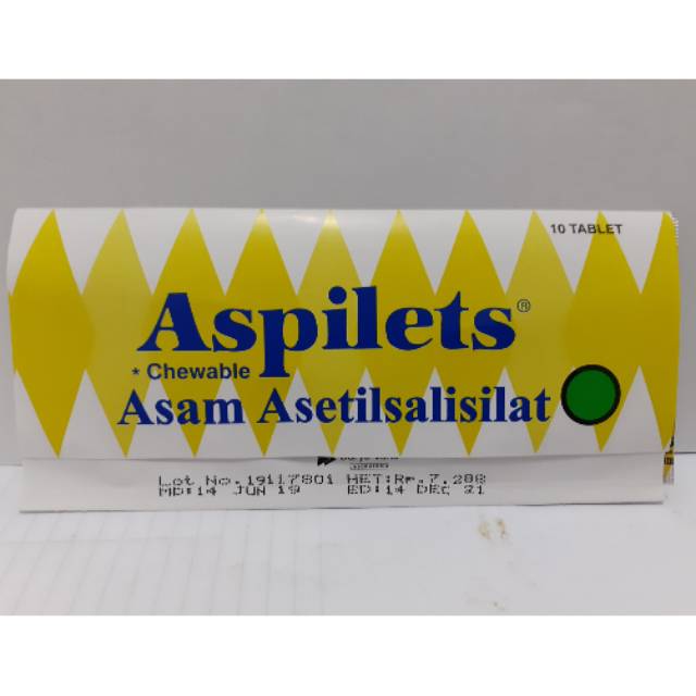 Aspilet tablet obat penurun demam dan penghilang sakit