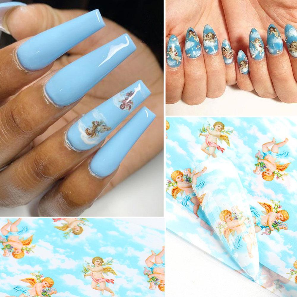 Mxbeauty Stiker Kuku Motif Malaikat Cupid / Bunga Untuk Nail Art / Manicure DIY