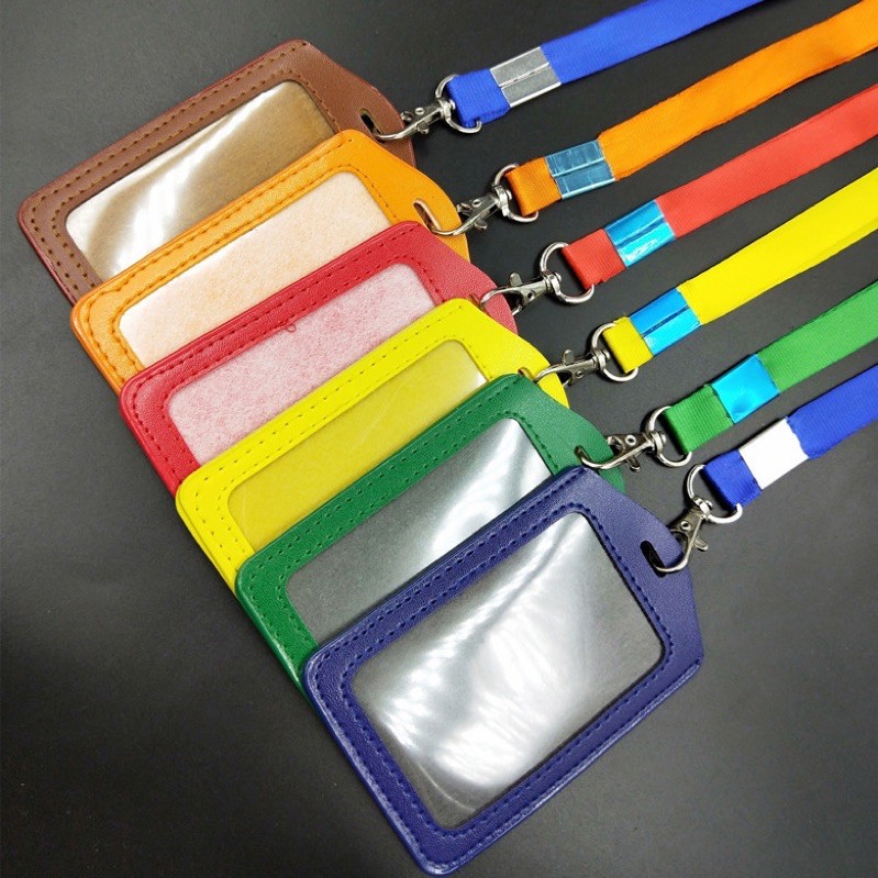 NAME TAG ID Card Holder kulit pu. GANTUNGAN  KALUNG WATERPROOF